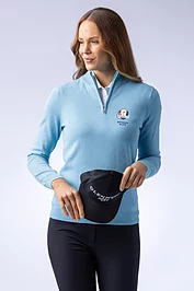 glenmuir Official Ryder Cup 2025 Ladies Quarter Zip Cotton Lightweight Golf Sweater