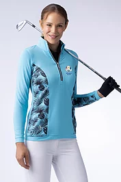 glenmuir Official Ryder Cup 2025 Ladies Quarter Zip Lightweight Shaped Panel Performance Golf Midlayer