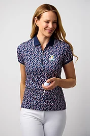glenmuir Official Ryder Cup 2025 Ladies Quarter Zip Printed Performance Golf Polo Shirt