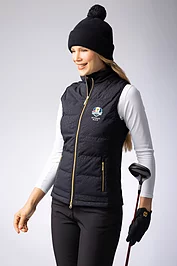 glenmuir Official Ryder Cup 2025 Ladies Zip Front Bonded Padded Down Heavyweight Golf Gilet