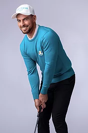 glenmuir Official Ryder Cup 2025 Lightweight Mens Crew Neck Merino Wool Golf Sweater