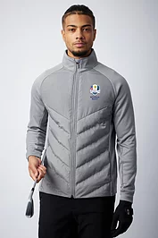 glenmuir Official Ryder Cup 2025 Mens Full Zip Bonded Chevron Padded Performance Heavyweight Golf Jacket