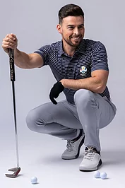 glenmuir Official Ryder Cup 2025 Mens Pencil Stripe Tailored Collar Performance Golf Shirt