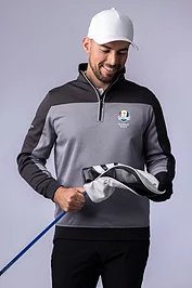 glenmuir Official Ryder Cup 2025 Mens Quarter Zip Colour Block Performance Midweight Golf Midlayer glenmuir Official Ryder Cup 2025 Mens Quarter Zip Colour Block Performance Midweight Golf Midlayer