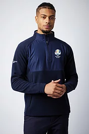 glenmuir Official Ryder Cup 2025 Mens Quarter Zip Fleece Hybrid Performance Midweight Golf Midlayer