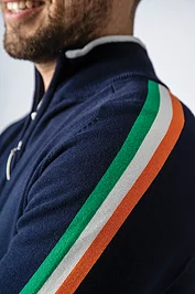 Glenmuir Official Ryder Cup 2025 Mens Quarter Zip Irish Flag Stripe Cotton Lightweight Golf Sweater