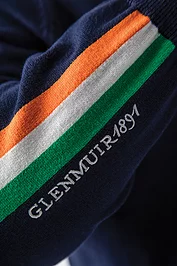 Glenmuir Official Ryder Cup 2025 Mens Quarter Zip Irish Flag Stripe Cotton Lightweight Golf Sweater