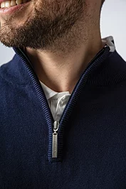 Glenmuir Official Ryder Cup 2025 Mens Quarter Zip Irish Flag Stripe Cotton Lightweight Golf Sweater