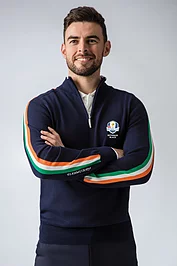glenmuir Official Ryder Cup 2025 Mens Quarter Zip Irish Flag Stripe Cotton Lightweight Golf Sweater