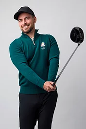 glenmuir Official Ryder Cup 2025 Mens Quarter Zip Lambswool Midweight Golf Sweater