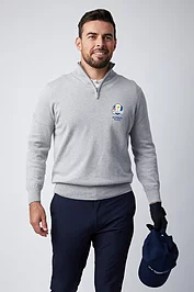 glenmuir Official Ryder Cup 2025 Mens Quarter Zip Lightweight Cotton Golf Sweater