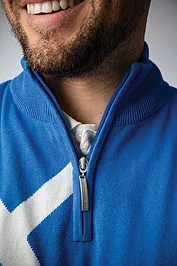 Glenmuir Official Ryder Cup 2025 Mens Quarter Zip Saltire Cross Cotton Lightweight Golf Slipover