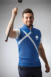 glenmuir Official Ryder Cup 2025 Mens Quarter Zip Saltire Cross Cotton Lightweight Golf Slipover