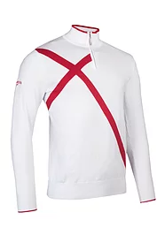 Glenmuir Official Ryder Cup 2025 Mens Quarter Zip St George Cross Cotton Lightweight Golf Sweater