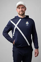 glenmuir Official Ryder Cup 2025 Mens Saltire Performance Midweight Golf Hoodie