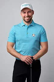 glenmuir Official Ryder Cup 2025 Mens Ship Helm Print Mercerised Cotton Golf Shirt
