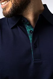 Glenmuir Official Ryder Cup 2025 Mens Tartan Trim Mercerised Cotton Golf Polo Shirt