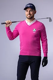 glenmuir Official Ryder Cup 2025 Mens V Neck Cotton Lightweight Golf Sweater glenmuir Official Ryder Cup 2025 Mens V Neck Cotton Lightweight Golf Sweater