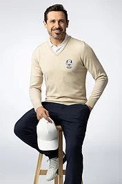 glenmuir Official Ryder Cup 2025 Mens V Neck Merino Wool Golf Sweater