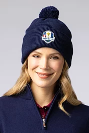 Glenmuir Official Ryder Cup 2025 Unisex Thermal Lined Turn Up Rib Merino Golf Bobble Hat