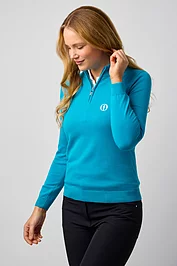 glenmuir The Open Ladies Quarter Zip Cotton Lightweight Golf Sweater