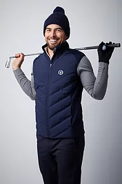 glenmuir The Open Mens Full Zip Bonded Chevron Padded Performance Heavyweight Golf Gilet