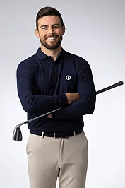 glenmuir The Open Mens Long Sleeve Performance Pique Golf Polo Shirt