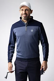 glenmuir The Open Mens Quarter Zip Colour Block Performance Midweight Golf Midlayer