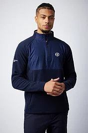 glenmuir The Open Mens Quarter Zip Fleece Hybrid Performance Midweight Golf Midlayer