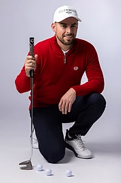 glenmuir The Open Mens Quarter Zip Lambswool Midweight Golf Sweater