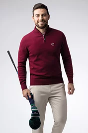 glenmuir The Open Mens Quarter Zip Lightweight Cotton Golf Sweater