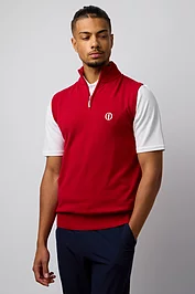 glenmuir The Open Mens Quarter Zip Lightweight Cotton Lightweight Golf Slipover