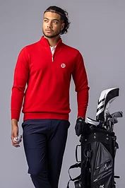 glenmuir The Open Mens Quarter Zip Lightweight Merino Wool Sweater glenmuir The Open Mens Quarter Zip Lightweight Merino Wool Sweater