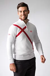 glenmuir The Open Mens Quarter Zip St George Cross Cotton Lightweight Golf Sweater