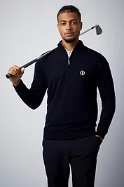 glenmuir The Open Mens Quarter Zip Water Repellent Lined Merino Heavyweight Golf Sweater