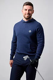 glenmuir The Open Mens Saddle Sleeve Touch of Cashmere Midweight Golf Hoodie