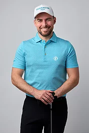 glenmuir The Open Mens Ship Helm Print Mercerised Cotton Golf Shirt