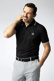 glenmuir The Open Mens Tipped Performance Pique Golf Polo Shirt