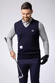 glenmuir The Open Mens V Neck Lightweight Merino Wool Golf Slipover
