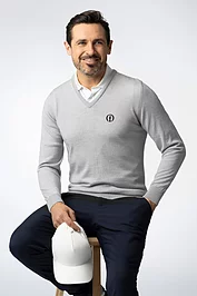 glenmuir The Open Mens V Neck Merino Wool Golf Sweater