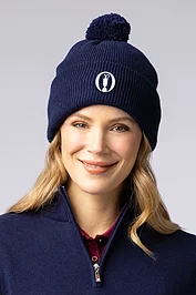 Glenmuir The Open Unisex Thermal Lined Turn Up Rib Merino Golf Bobble Hat