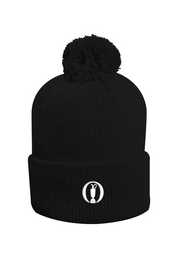 glenmuir The Open Unisex Thermal Lined Turn Up Rib Merino Golf Bobble Hat glenmuir The Open Unisex Thermal Lined Turn Up Rib Merino Golf Bobble Hat