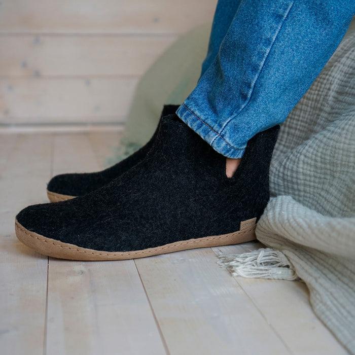 Glerups Dk Boot With Leather Sole - Charcoal