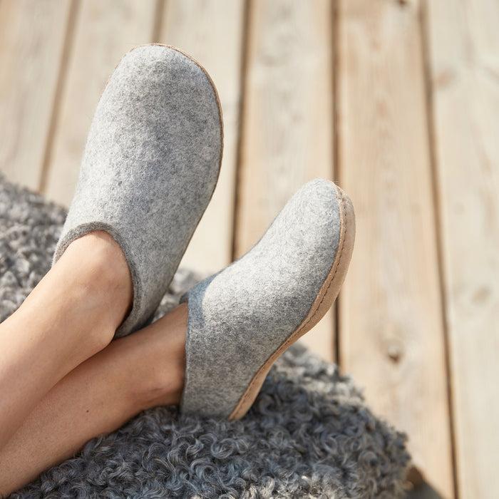 Glerups Dk Shoe With Leather Sole - Grey