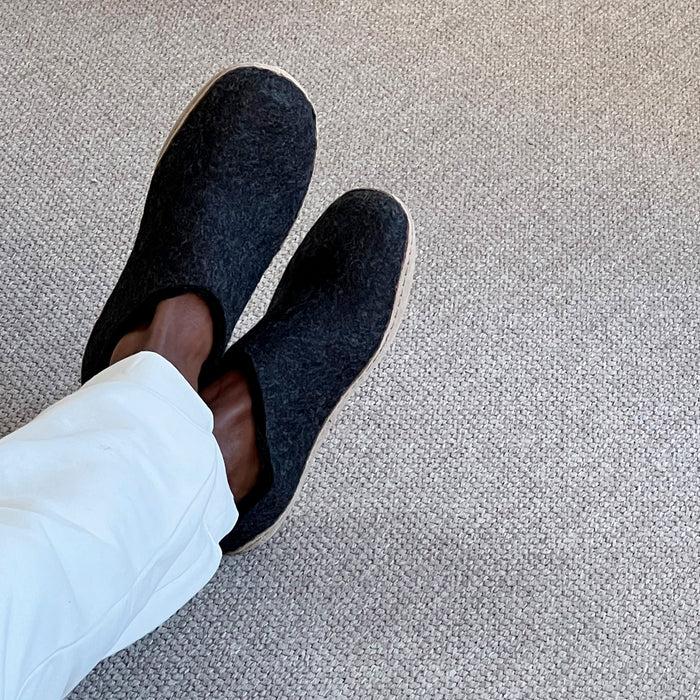 glerups Dk Slip-on With Leather Sole - Charcoal