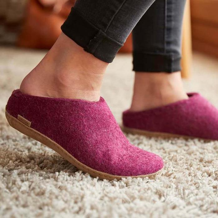 Glerups Dk Slip-on With Leather Sole - Cranberry