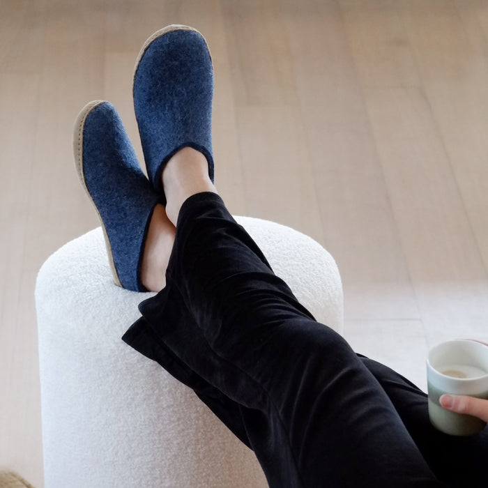 Glerups Dk Slip-on With Leather Sole - Denim