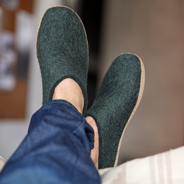 Glerups Dk Slip-on With Leather Sole - Forest