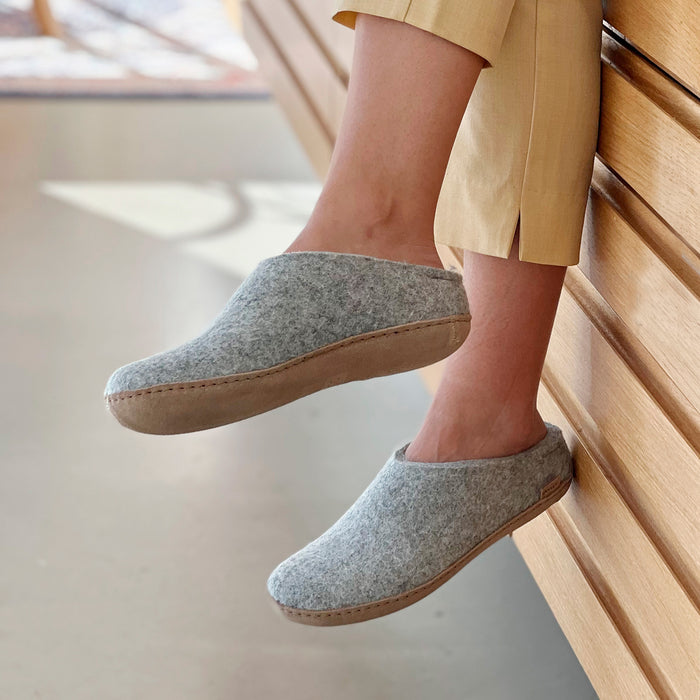 Glerups Dk Slip-on With Leather Sole - Grey
