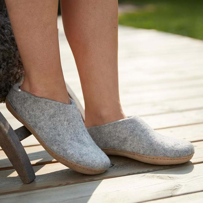 Glerups Dk Slip-on With Leather Sole - Grey